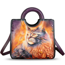Load image into Gallery viewer, Genuine Leather Tote Bag for Women Hand Painted Leather Shoulder Handbag Handmade Purse Crossbody Work Tote Casual Purse