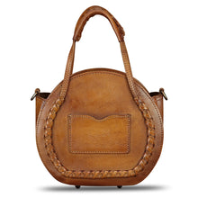 Load image into Gallery viewer, Genuine Leather Handbag for Women Purse Hand Painted Pattern Top Handle Satchel Handmade Crossbody Pouch