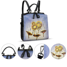 Load image into Gallery viewer, Genuine Leather Satchel for Women Hand Painted Purse Crossbody Handbag Top Handle Bags Handmade Convertible Backpack