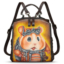 Load image into Gallery viewer, Genuine Leather Satchel for Women Hand Painted Purse Crossbody Handbag Top Handle Bags Handmade Convertible Backpack