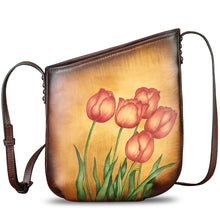 Load image into Gallery viewer, Genuine Leather Crossbody Bag for Women Hand Painted Leather Handmade Crossbody Satchel Purse Handbag
