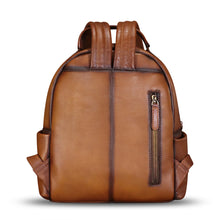 Load image into Gallery viewer, IVTG Genuine Leather Backpack for Women Knapsack Vintage Fashion Bookbag Handmade Casual Satchel Daypacks Purse