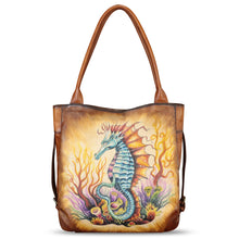 Load image into Gallery viewer, Genuine Leather Shoulder Bag for Women Hand Painted Leather Handbag Handmade Purse Work Tote Bag Casual Purse
