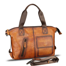 Load image into Gallery viewer, Genuine Leather Messenger Bag and Briefcase Purse for Men Leather Top Handle Handbags Satchel Shoulder Bag for Laptop Strap