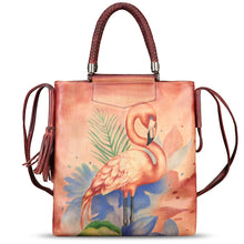 Load image into Gallery viewer, Genuine Leather Handbag for Women Hand Painted Leather Top Handle Bag Handmade Crossbody Purse Work Tote Bag