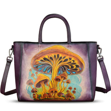 Load image into Gallery viewer, Genuine Leather Handbag Satchel for Women Hand Painted Pattern Leather Handmade Work Tote Bag Casual Shoulder Purse