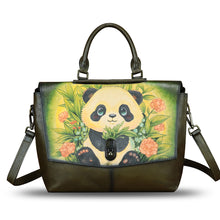 Load image into Gallery viewer, Genuine Leather Satchel for Women Hand Painted Handbag Top Handle Bags Handmade Purse Crossbody Tote Bag Purse