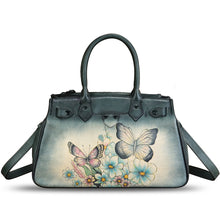 Load image into Gallery viewer, Genuine Leather Satchel for Women Hand Painted Leather Handbag Top Handle Bags Handmade Crossbody Purse Work Tote