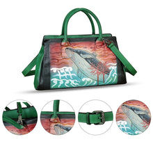 Load image into Gallery viewer, Genuine Leather Satchel for Women Hand Painted Handbag Top Handle Bags Handmade Crossbody Purse Tote Bag