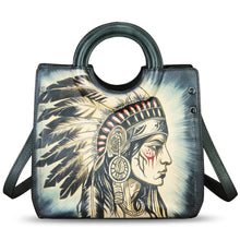 Load image into Gallery viewer, Genuine Leather Tote Bag for Women Hand Painted Leather Shoulder Handbag Handmade Purse Crossbody Work Tote Casual Purse