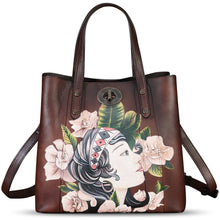 Load image into Gallery viewer, Genuine Leather Handbag Satchel for Women Hand Painted Leather Handmade Work Tote Bag Casual Shoulder Purse
