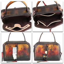 Load image into Gallery viewer, Genuine Leather Small Satchel Purses and Handbags Shoulder Bag for Women Vintage Real Leather Crossbody Purse with Strap