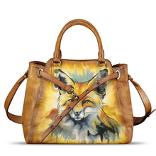 Load image into Gallery viewer, Genuine Leather Handbag Satchel for Women Hand Painted Handmade Crossbody Work Tote Bag Casual Shoulder Purses