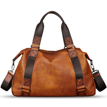 Load image into Gallery viewer, Genuine Leather Duffel Bags for Men and Women Purses Carry On Handbags Shoulder Bag for Traveling Sports