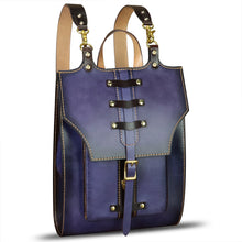 Load image into Gallery viewer, Genuine Leather Backpack for Women and Men Vintage Rucksack Convertible Casual Daypack Handmade Western Satchel Sling Purse