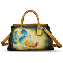 Load image into Gallery viewer, Genuine Leather Satchel for Women Hand Painted Handbag Top Handle Bags Handmade Crossbody Purse Tote Bag