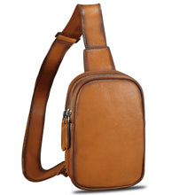 Load image into Gallery viewer, Genuine Leather Sling Bag for Women Small Crossbody Purse Handmade Daypack Retro Shoulder Backpack Vintage Chest Pack