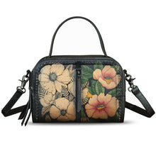 Load image into Gallery viewer, Genuine Leather Satchel for Women Hand Painted Leather Top Handle Handbag Handmade Crossbody Satchel Purse Tote Bag