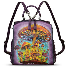 Load image into Gallery viewer, Genuine Leather Satchel for Women Hand Painted Purse Crossbody Handbag Top Handle Bags Handmade Convertible Backpack