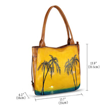 Load image into Gallery viewer, Genuine Leather Shoulder Bag for Women Hand Painted Leather Handbag Handmade Purse Work Tote Bag Casual Purse