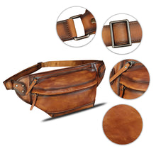 Load image into Gallery viewer, Genuine Leather Fanny Packs for Men and Women Hip Waist Bag Real Leather Fanny Bag Sling Bag Crossbody Chest Purses