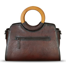 Load image into Gallery viewer, Genuine Leather Tote Bag for Women Hand Painted Shoulder Handbag Handmade Purse Crossbody Work Tote Casual Purse