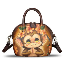 Load image into Gallery viewer, Genuine Leather Handbag for Women Purse Hand Painted Leather Top Handle Satchel Handmade Crossbody Pouch