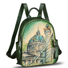 Load image into Gallery viewer, Genuine Leather Backpack for Women Hand Painted Knapsack Purse Handmade Rucksack Casual Daypack