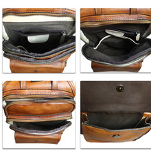 Load image into Gallery viewer, Genuine Leather Sling Bag for Men and Women Vintage Real Leather Fashion Sling Backpack Shoulder Crossbody Chest Purse