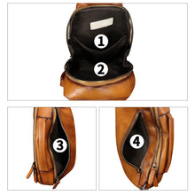 Load image into Gallery viewer, Genuine Leather Sling Bag Retro Crossbody Sling Backpack Handmade Chest Vintage Shoulder Daypack Purse Fanny Pack