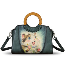 Load image into Gallery viewer, Genuine Leather Tote Bag for Women Hand Painted Shoulder Handbag Handmade Purse Crossbody Work Tote Casual Purse