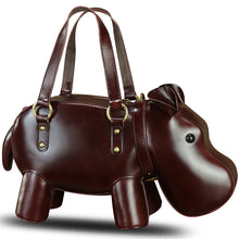 Load image into Gallery viewer, Genuine Leather Purses and Handbags for Women Hippo Shape Shoulder Bag Crossbody