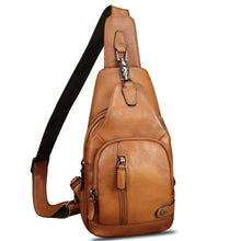 Load image into Gallery viewer, Genuine Leather Sling Bag Vintage Crossbody Shoulder Bag Handmade Casual Backpack Fanny Purse Chest Bag