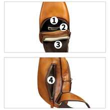 Load image into Gallery viewer, Genuine Leather Silng Bag for Women and Men Real Leather Sling Backpack Chest Purse Shoulder Crossbody Bag