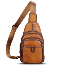 Load image into Gallery viewer, Genuine Leather Sling Bag for Men and Women Sling Backpack Purses Shoulder Crossbody Bag Chest Bag Fanny Pack