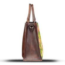 Load image into Gallery viewer, Genuine Leather Handbag for Women Hand Painted Leather Top Handle Bag Handmade Crossbody Purse Work Tote