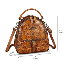 Load image into Gallery viewer, Genuine Leather Backpack for Women Crossbody Shoulder Bag Vintage Rucksack Fashion Knapsack Purse Daypack Bag