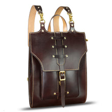 Load image into Gallery viewer, Genuine Leather Backpack for Women and Men Vintage Rucksack Convertible Casual Daypack Handmade Western Satchel Sling Purse