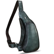 Load image into Gallery viewer, Genuine Leather Sling Bag Retro Crossbody Sling Backpack Handmade Chest Purse Daypack Cycling Fanny Pack Back Bag