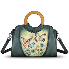Load image into Gallery viewer, Genuine Leather Tote Bag for Women Hand Painted Shoulder Handbag Handmade Purse Crossbody Work Tote Casual Purse