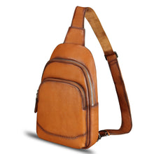 Load image into Gallery viewer, Genuine Leather Sling Bag for Women and Men - Vintage Sling Purse Backpack Shoulder Crossbody Chest Bag