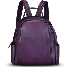 Load image into Gallery viewer, IVTG Genuine Leather Backpack for Women Knapsack Vintage Fashion Bookbag Handmade Casual Satchel Daypacks Purse