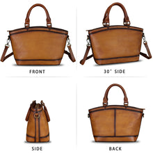 Load image into Gallery viewer, Genuine Leather Handbags for Women Satchel Top Handle Bags Handmade Vintage Crossbody Handbags Retro Tote Purse