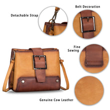 Load image into Gallery viewer, Genuine Leather Crossbody Bag for Women Vintage Shoulder Satchel Purse with Convertible Double Straps Handbag