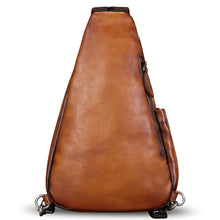 Load image into Gallery viewer, Genuine Leather Sling Bag for Men and Women - Vintage Sling Backpack Shoulder Crossbody Chest Bag for Ipad