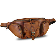 Load image into Gallery viewer, Genuine Leather Fanny Pack for Men and Women Real Leather Sling Bag Crossbody Bag Fashion Waist Bag Chest Purse