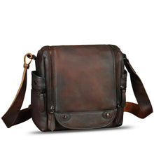 Load image into Gallery viewer, Genuine Leather Purse and Messenger Bag for Men Leather Shoulder Bag Crossbody Bag Satchel Purse Briefcase with Strap