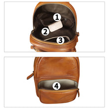 Load image into Gallery viewer, Genuine Leather Sling Bag Retro Crossbody Sling Backpack Handmade Chest Shoulder Daypack Cycling Bag Purse Fanny Pack