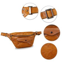 Load image into Gallery viewer, Genuine Leather Fanny Pack for Women and Men Vintage Real Leather Sling Bag Crossbody Bag Fashion Waist Bag Chest Purse