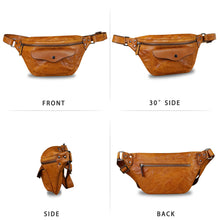 Load image into Gallery viewer, Genuine Leather Fanny Pack for Women and Men Vintage Real Leather Sling Bag Crossbody Bag Fashion Waist Bag Chest Purse